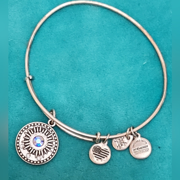 Alex and Ani Jewelry - Alex & Ani silver charm bangle, Starburst design